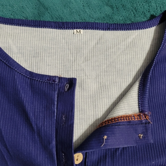 Leopard Colorblock Crocheted Long Sleeve Button Up Blouse, Medium - Picture 7 of 10